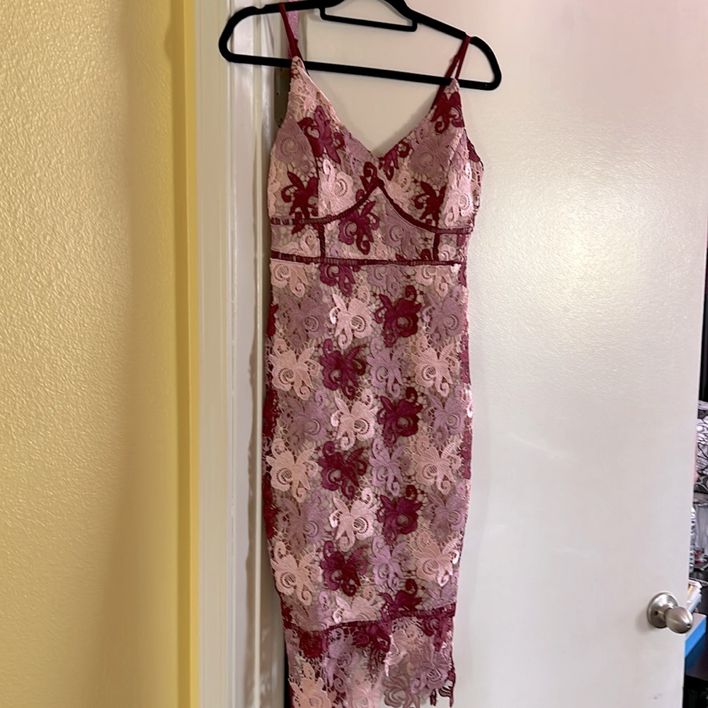 Formal lace midi dress